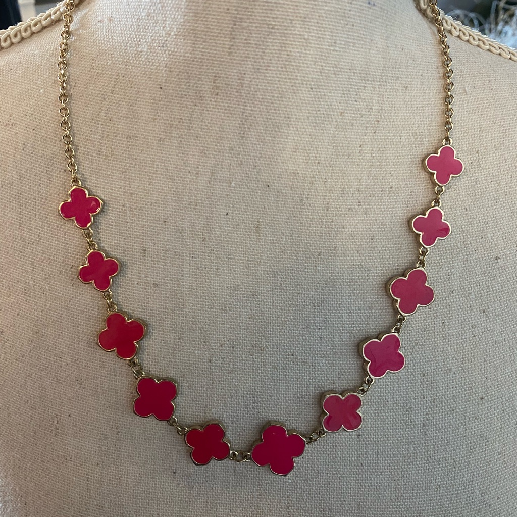 Jeweled Hot Pink Necklace